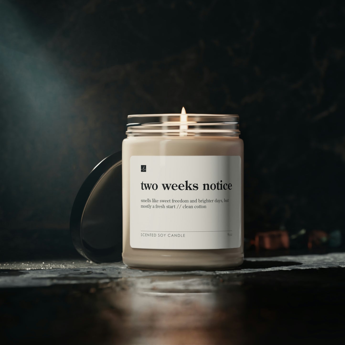 Two Weeks Notice // Clean Cotton Scented Soy Candle, 9oz