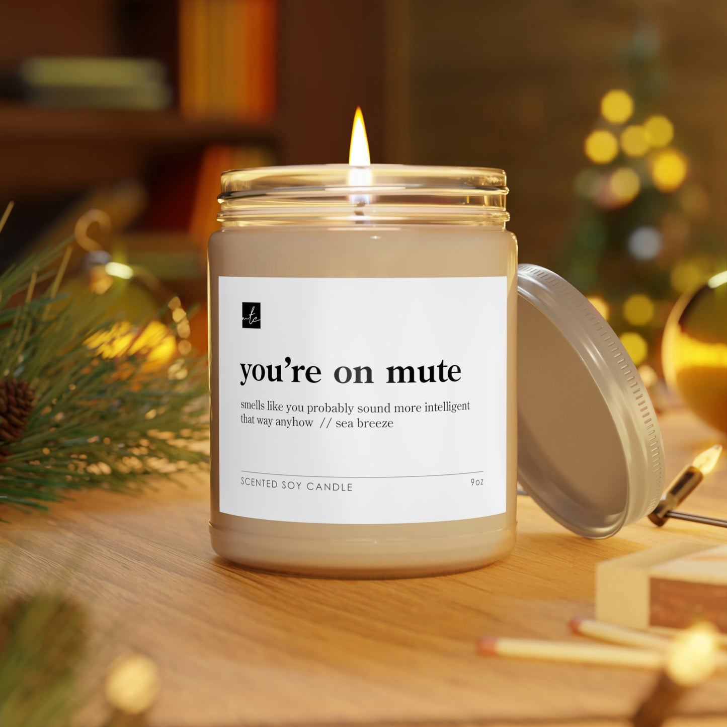You're On Mute But You Sound More Intelligent That Way // Sea Breeze Scented Candles, 9oz