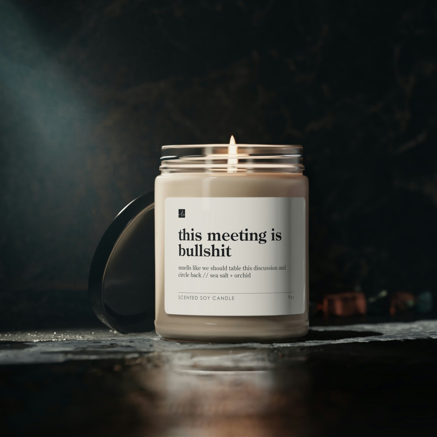 This Meeting is Bullshit // Sea Salt + Orchid Scented Soy Candle, 9oz