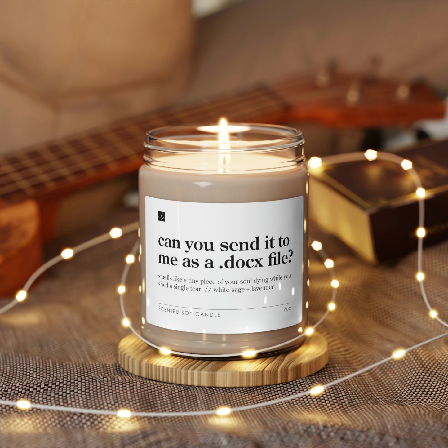 Can you send it to me as a .docx file? // White Sage + Lavender Scented Soy Candle, 9oz