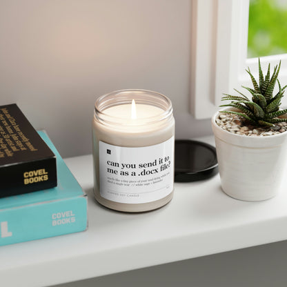 Can you send it to me as a .docx file? // White Sage + Lavender Scented Soy Candle, 9oz