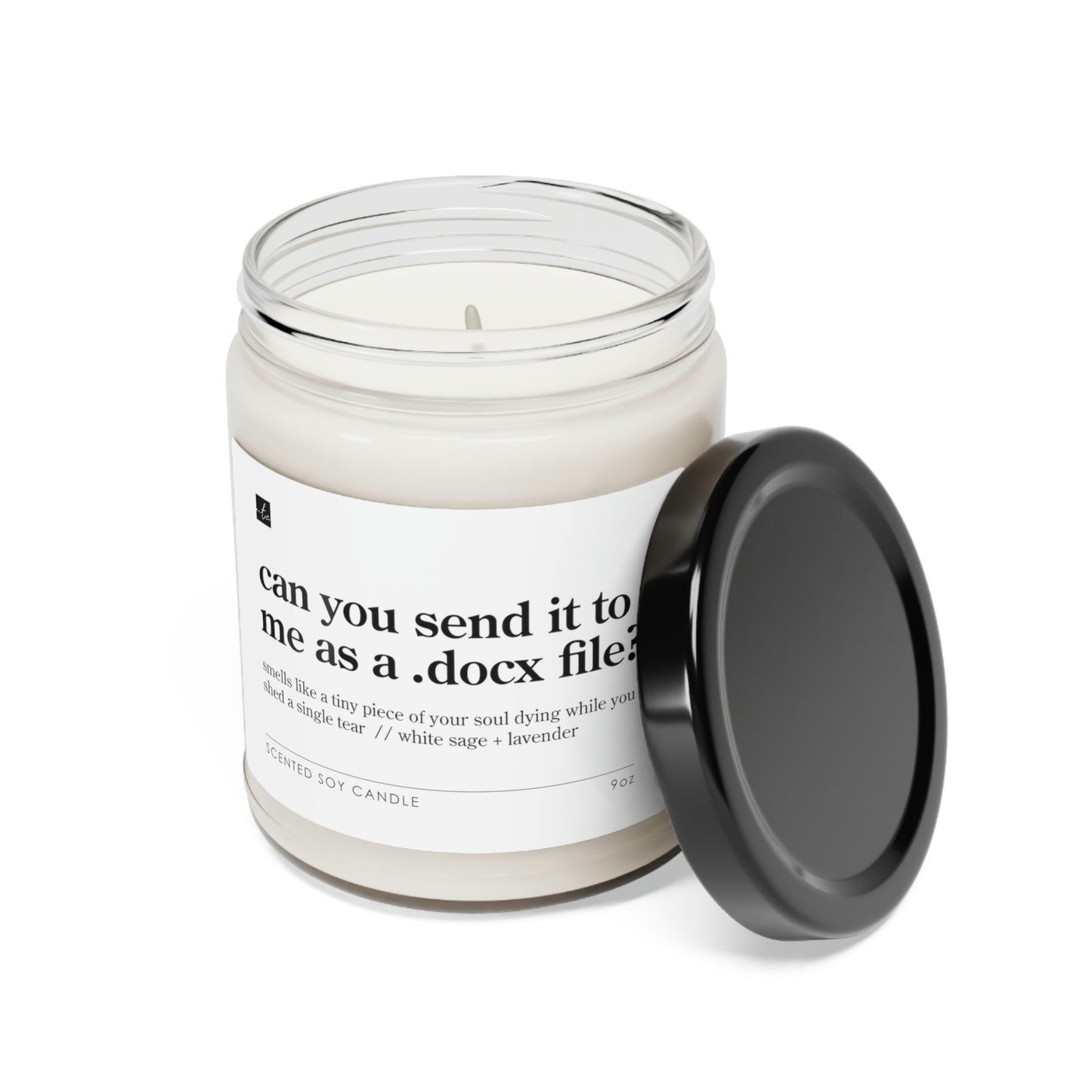 Can you send it to me as a .docx file? // White Sage + Lavender Scented Soy Candle, 9oz